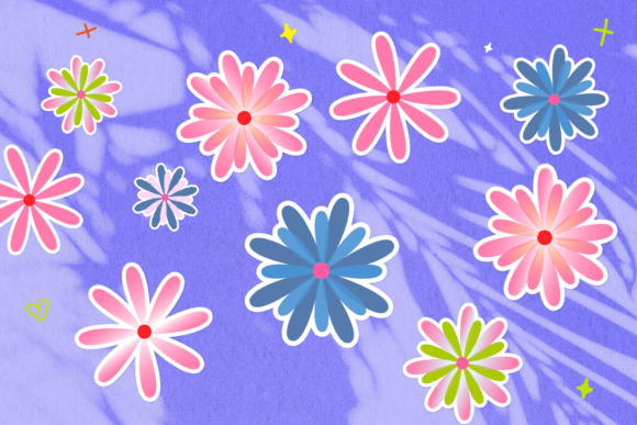 90s Flower Nature Hippie Sublimation SVG Graphics and Illustrations