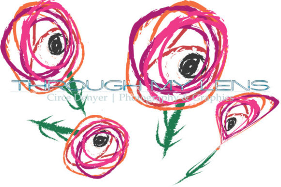 Abstract Flowers Illustration Pattern for Graphics & Crafts