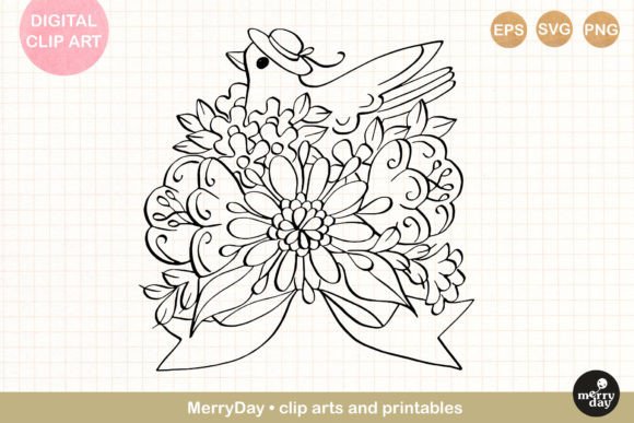 Bird Flower Line Art No. 6 Review for Real Projects
