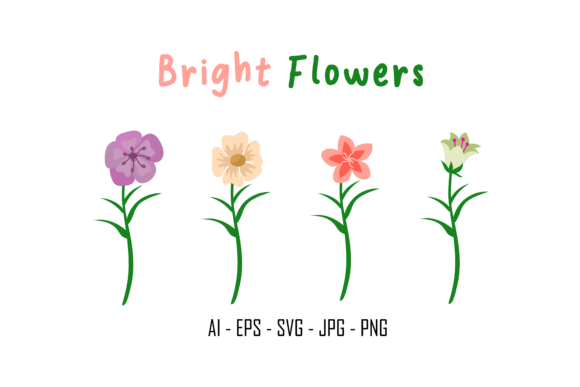 Bright Flowers Graphics and Illustrations for Crafters