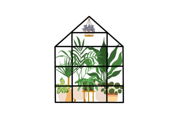 Flowers and Potted Plant House Gardening Graphics