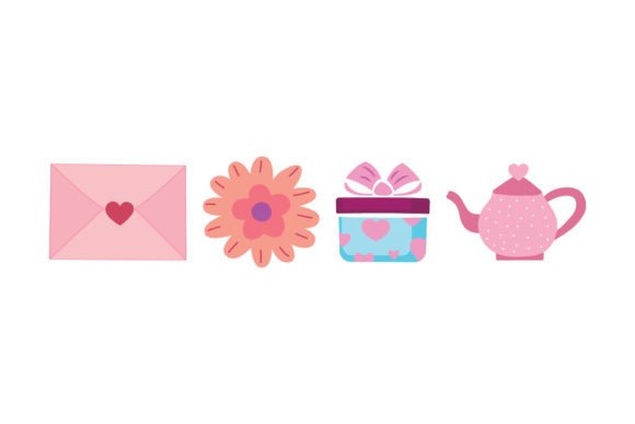 Gift Flowers and Love Letters Graphics for Modern Illustrations