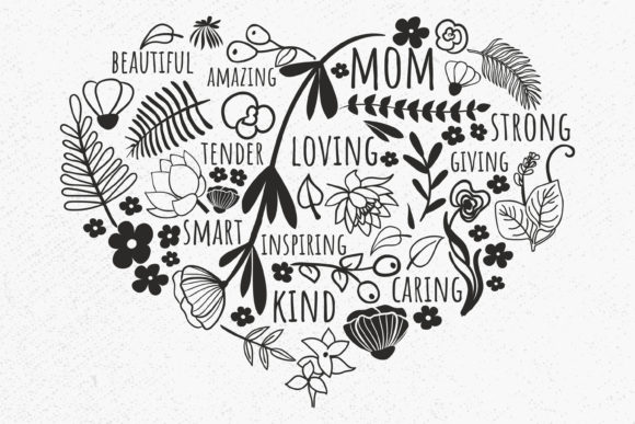 Heart of Flowers Svg, Words of Kindness: A Review for Graphics and Illustrations
