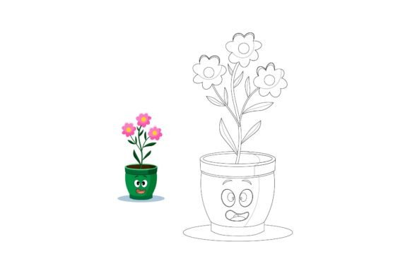 Kawaii Flowers Coloring 10 Graphics and Illustrations Review