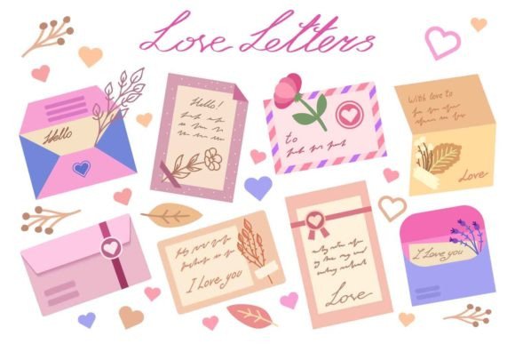 Letter Illustration Set: A Vibrant Design Asset for Creative Projects