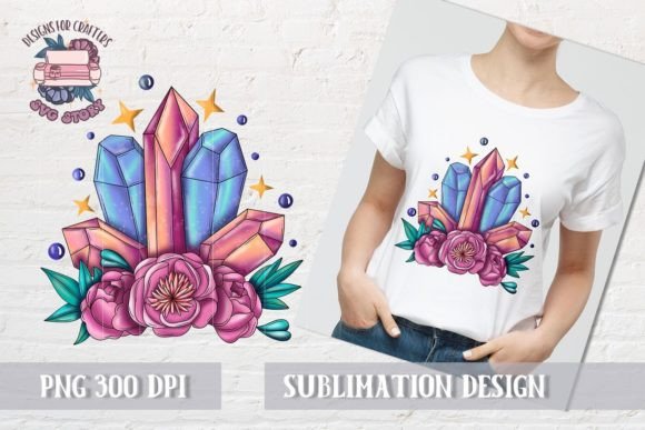 Magic Crystals with Flowers Sublimation: A Seller's Review of Graphics and Illustrations