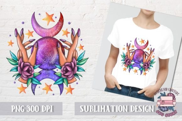 Moon Phases with Flowers Sublimation PNG Review