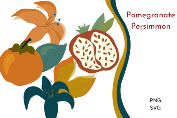 Pomegranate Persimmon Graphics and Illustrations Review