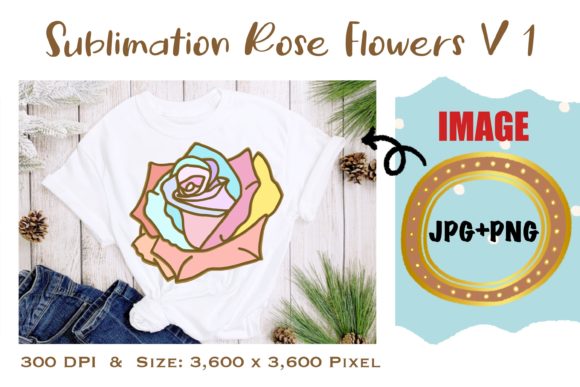 Sublimation Rose Flowers V 1: Premium Graphics for Modern Illustrations
