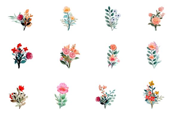 Watercolor Leaves and Flowers: Premium Graphics & Illustrations for Crafters